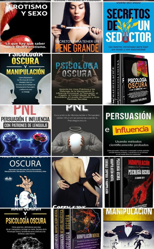 50 Libros Prohibidos de Manipulación, Seducción y Dominio Psicológico 🧠🖤